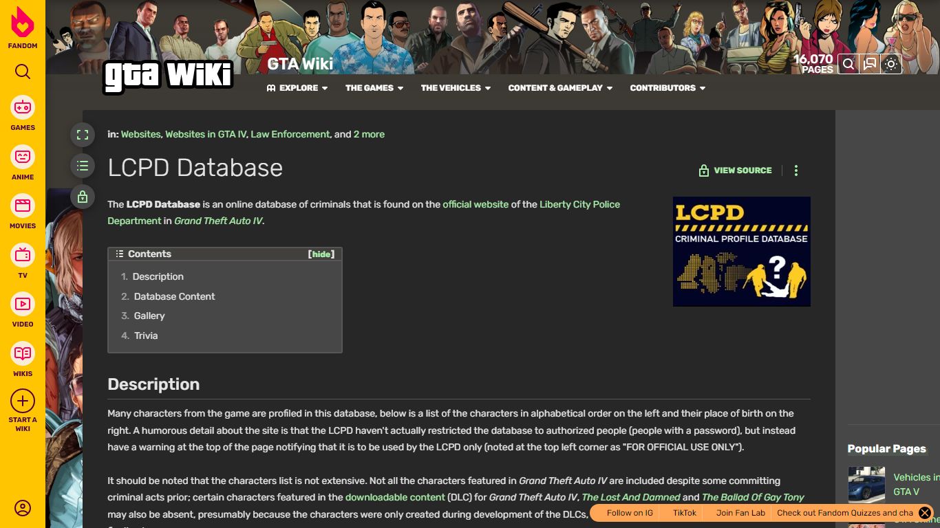 LCPD Database | GTA Wiki | Fandom